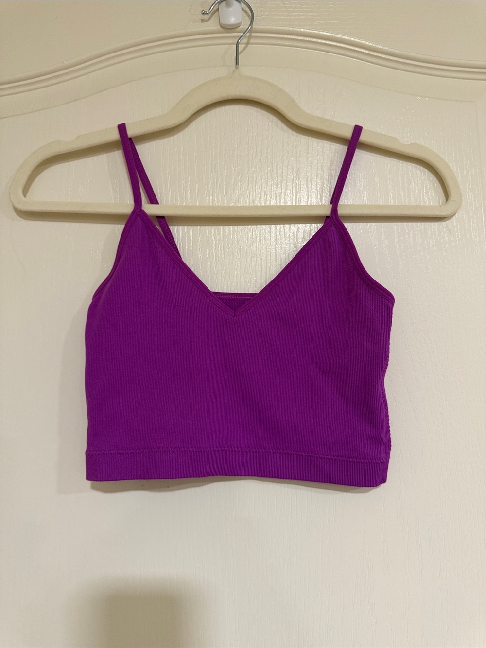 Garage purple sofi cropped ribbed v neck tank